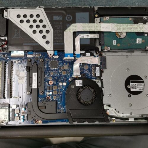 Inside of a laptop computer. Doesn't this make you want to study computers and electronics?